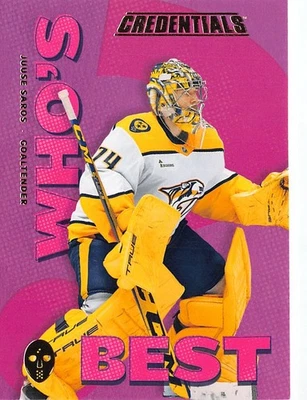 2023-24 Upper Deck Credentials Who's Best #WBJS Juuse Saros - Image 1 of 2
