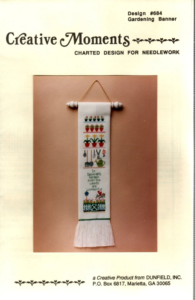 Creative Moments GARDENING BANNER 684 Single Cross Stitch Pattern - Image 1 of 1