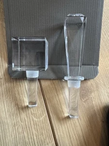 Vera Wang Illusion Wedgwood Crystal Wine Bottle Stoppers Set of 2 - Picture 1 of 3