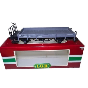 LGB 4023 X05 Gondola Bassa Piattaforma Frenatore Auto Scala G Grigio Scatola Originale - Foto 1 di 13
