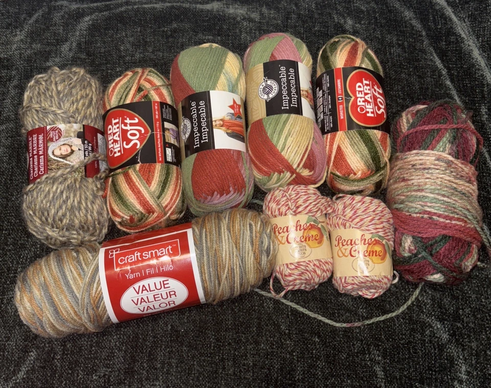 9 madejas de hilo de tejer multicolor, acrílico Foto 1 de 1