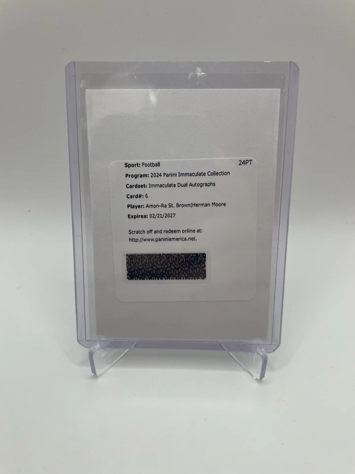 2024 Panini Immaculate Dual Autographs #6 Amon-Ra St. Brown AU Redemption - Image 1 of 1