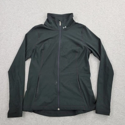 Under Armour Track Jacket Womens Medium Black Performance Full Zip Pocket - Image 1 of 4