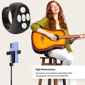 Bt 5.3 Ring Remote Control Page Turner Cell Phone Camera Shutter Selfie Re HOM - Photo 1 sur 12