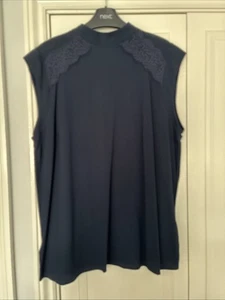BNWT NEXT Ladies Sleeveless Top Navy Size 16 - Picture 1 of 3