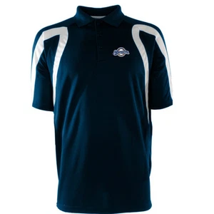 MILWAUKEE BREWERS MEN'S LARGE ANTIGUA NAVY WHITE TEAM COLORS POINT POLO SHIRT! - Picture 1 of 3