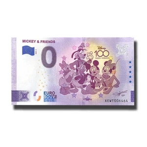 Billete de recuerdo de 0 euros Mikey & Friends 100 años de maravilla Disney Alemania XEWT - Imagen 1 de 2