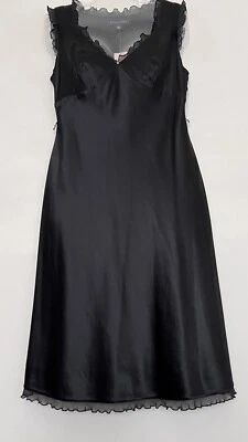 Vestido midi Banana Republic sin mangas línea A cuello en V negro seda pequeño 2 nuevo con etiquetas Foto 1 de 4