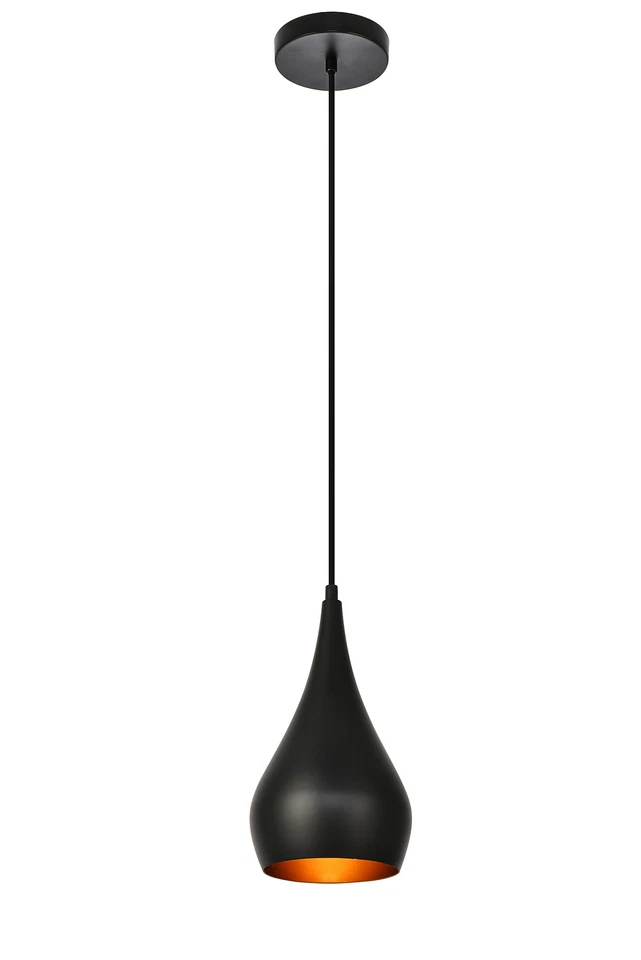 Elegant Lighting LDPD2001 Nora 1 Light 6"w Mini Pendant - Black
