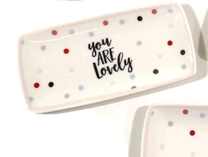 Ceramic Vanity Perfume Trinket Tray "You are Lovely" Self Care - Picture 1 of 4