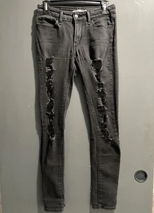 Levi's 711 Skinny Jeans Women's Black Size 27 Dark Wash Stretch Denim Jeans - Picture 1 of 9