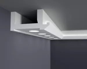 10m FÜR HALOGENE LED - Stuckleiste Decken Profil für indirekte Beleuchtung Wand - Bild 1 von 5