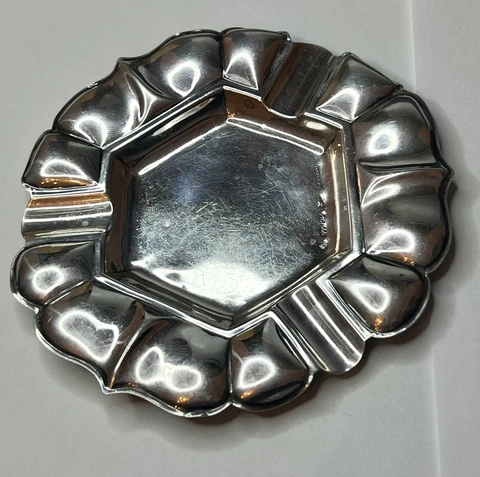 Antique D. Garcia Spanish 925 Sterling Silver Ashtray 5 inches (55.2g) Cover