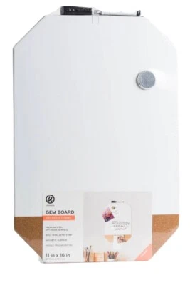 Ubrands 11"x 16" Gem Board Premium Steel Dry Erase Bulletin Combo White/Cork - Image 1 of 3