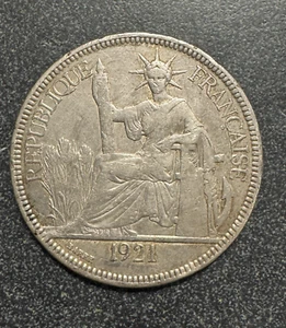 Münze Französisch Indochina 1 Piastre 1921 - Bild 1 von 7