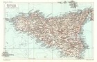 Carta geografica antica SICILIA TCI 1940 Antique map