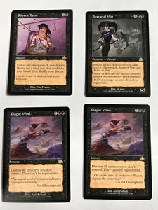 MTG Magic the Gathering Avatar of Woe Plague Wind x 2 Rhystic Tutor NEVER PLAYED - Picture 1 of 2