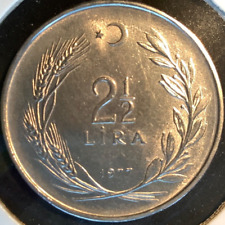 1977 TURKEY 2-1/2 Lira - Stainless Steel Coin