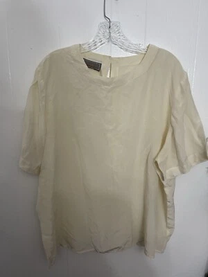 Blusa Liz Baker XL/1X Marfil Semi Transparente Manga Corta  Foto 1 de 4