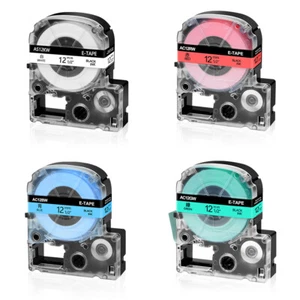 4PK Compatible with EPSON LK-4WBN 4RBP 4LBP 4GBP LabelWorks LW-400 1/2" Tape - Picture 1 of 9