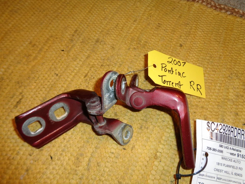  CHEVROLET EQUINOX,TORRENT 2007, 2008, 2009 DOOR HINGES RIGHT REAR B-43 - Image 1 of 1