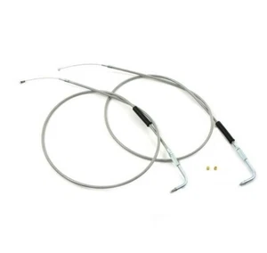 HARLEY Juego de cables del acelerador 96-UP TRENZADO INOXIDABLE 37.75" 90 Bend 49135 / 49184 - Imagen 1 de 2