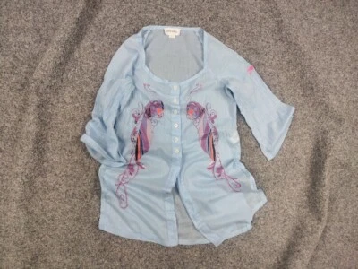 Blusa Camisa Vintage Diesel Azul Logo Estilo Y2K Botón Mangas 1/4 Foto 1 de 4