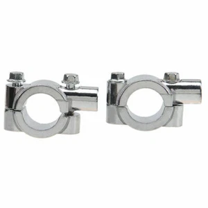 2X Universal Motorcycle Handlebar Mirror Mount Holder Clamp Adaptor 7/8" 10MM - Foto 1 di 11
