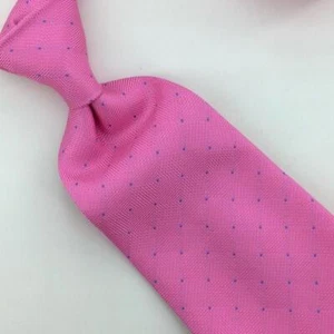 Thomas Pink Tie Vivid Pink Blue Checkered Luxury Designer Woven Men Silk #L3 New - Picture 1 of 1
