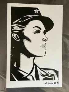 Girl Gaze #Girlgaze SNO 2017 Estampado artístico OBEY Giant Shepard Fairey - Imagen 1 de 2