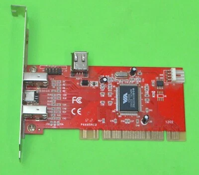 VIA 4 Port Firewire 400 (IEEE1394) Card , PCI, Windows PC Only *Used* VT6306 - Image 1 of 3