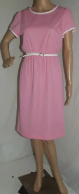 De Colección Mari Lynn Fashions 10P Rosa Tejido Camisa Cucharada Cintura Elástica Cinturón Blanco Foto 1 de 4