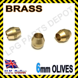6mm MISTRAL Olives Brass SET of 3 gas compression fittings pipe LPG GPL auto car - Picture 1 of 1