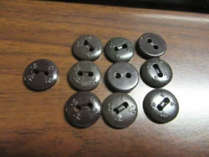 BSA Dark Brown Buttons, 4 FDL Style, Flat Back, Lot of 10 c70 - Imagen 1 de 1