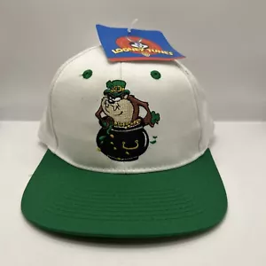 Looney Tunes White & Green Snapback Hat Tazmanian Devil “Pot of Gold” 1997 NWT - Picture 1 of 4