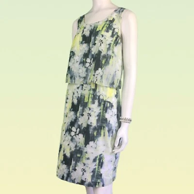 Vestido Vaina Marc New York Andrew Marc Sin Mangas Monet Floral Popover Talla 6 Foto 1 de 4