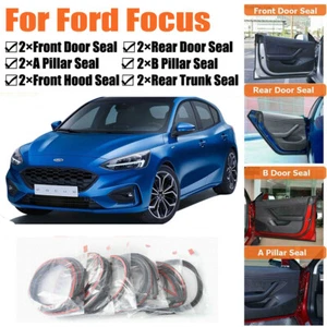 Door Rubber Seal Strips Weather Draft Wind Noise Reduction Kit For Ford Focus - Picture 1 of 12