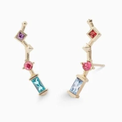 Pendientes trepadores de oreja Kendra Scott Sutton mezcla de tonos joya azules y rosas raros nuevos con etiquetas Foto 1 de 4