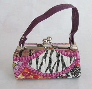 Cartera con estampado de cebra púrpura animal africano se adapta a muñecas chicas americanas de 18 - Imagen 1 de 1