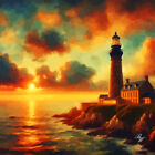 Vintage Lighthouse In The Evening 2