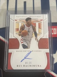 2020-21 Panini National Treasures Rui Hachimura Wizards Auto /25 Autograph - Picture 1 of 2