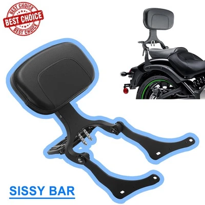 Respaldo de conductor de pasajero ajustable para Kawasaki Sissy Bar Vulcan S 650 2015+ Foto 1 de 4