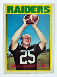 Fred Biletnikoff #210 1972 Topps Fútbol Salón de la fama Oakland Raiders - Imagen 1 de 2