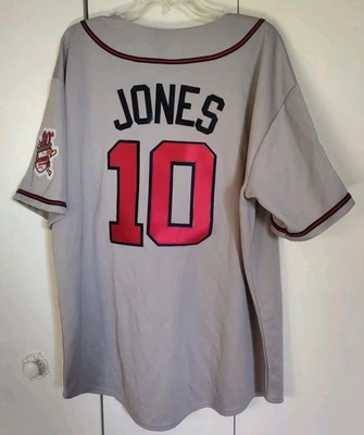 Camiseta Chipper Jones Atlanta Braves 1995 Serie Mundial Talla XL Gris Nueva con Etiquetas Para Hombre Foto 1 de 4