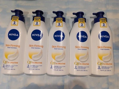 LOT (5) NIVEA SKIN FIRMING SHEER HYDRATION Q10 & CREATINE BODY LOTION 16.9 FL OZ - Image 1 of 2