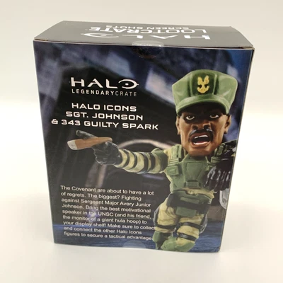 SGT JOHNSON 343 GUILTY SPARK Figure Halo Icons HALO Legendary LOOT Crate New S2 - Image 1 of 4