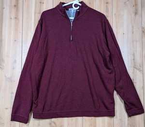 Peter Millar Crown Comfort Interlock 1/4 Zip Pullover Mens XL Burgundy Golf - Picture 1 of 11