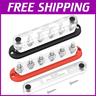 300A Bus Bar 6-Post Terminal Block with Cover - Image 1 of 4