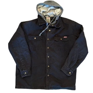 Vintage Dickies Black Denim Hooded Workwear Jacket  Black M  Streetwear Skater - Picture 1 of 9