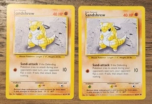 Pokemon Sandshrew 62/102 NM-LP Base Set Rare 4th Print UK WOTC 1999-2000 VTG - Picture 1 of 4